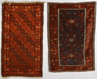 Appraisal: Baluchi area Rugs st half th c Two Baluchi area