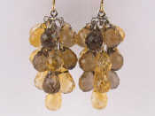 Appraisal: A pair of citrine earrings designed as bunches of grapes