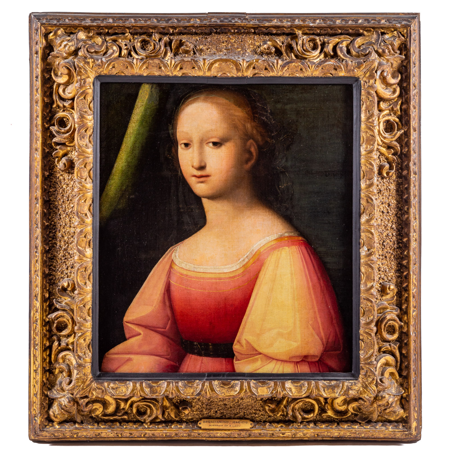 Appraisal: ANDREA DEL BRESCIANINO PORTRAIT OF A LADY OIL Also Dei