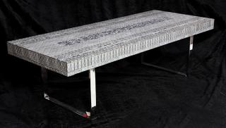 Appraisal: Moderne coffee table Moderne coffee table having a grey rectangular