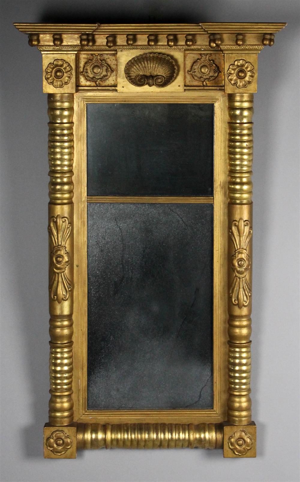 Appraisal: CLASSICAL CARVED GILTWOOD PIER MIRROR early th C the carved