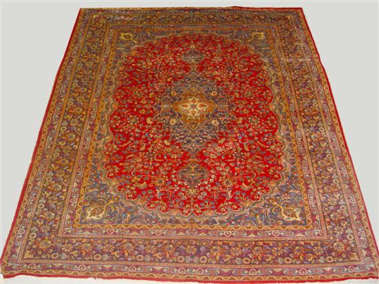 Appraisal: Sarouk Wool on Cotton Oriental Rug Late th Century Seven