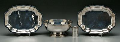 Appraisal: Four pieces sterling hollowware rounded footed bowl Tuttle date mark