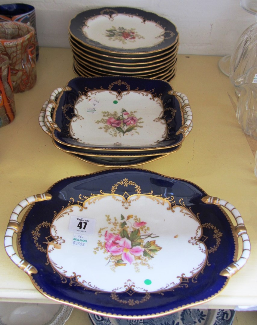 Appraisal: A Coalport porcelain dessert service each piece printed and one