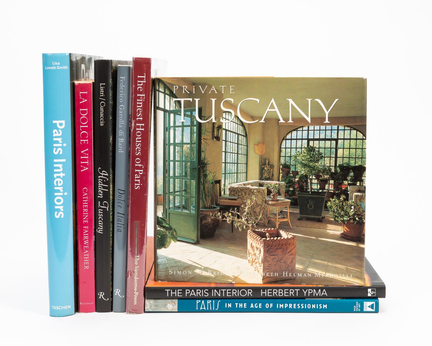 Appraisal: EIGHT HARDBACK BOOKS ON ITALIAN PARISIAN DESIGN Group of eight