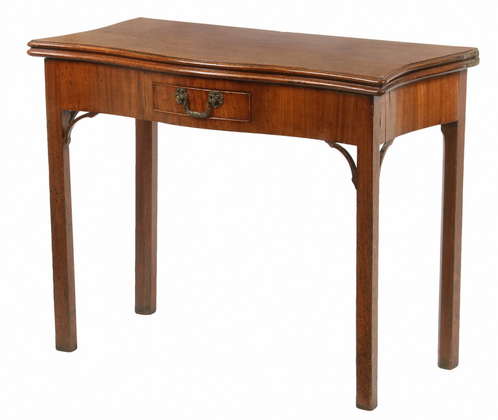 Appraisal: CHIPPENDALE CARD TABLE th c English Mahogany Chippendale Table serpentine