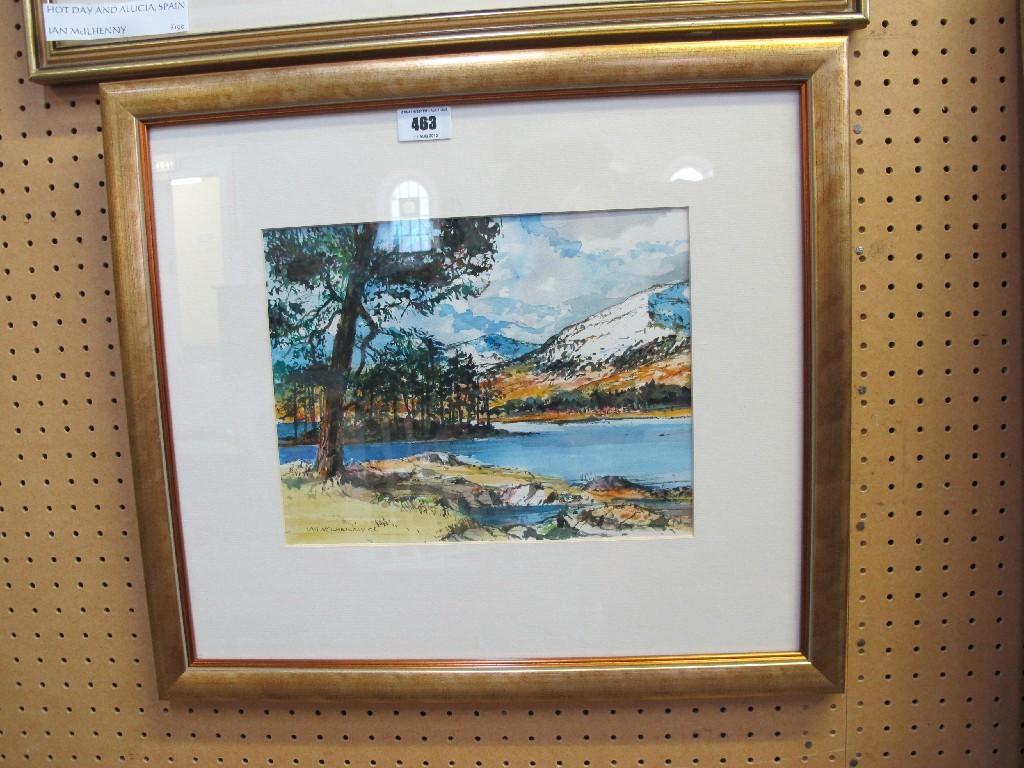 Appraisal: IAN McILHENNY Watercolour 'Loch Tulla' signed and dated ' recto