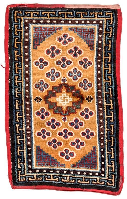 Appraisal: Antique Tibetan Khaden Rug ' '' x ' '' Antique