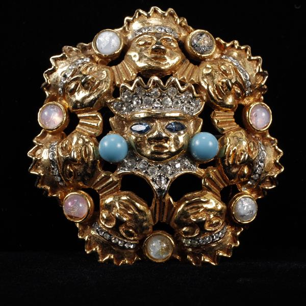 Appraisal: Kenneth J Lane KJL Figural Brooch Pin Missing at least