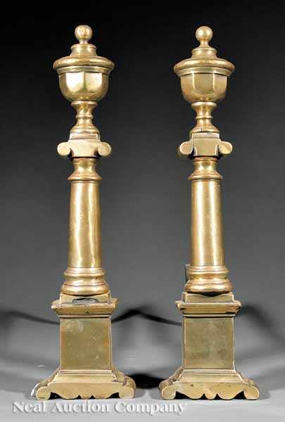 Appraisal: A Pair of American Classical Andirons early th c Charleston