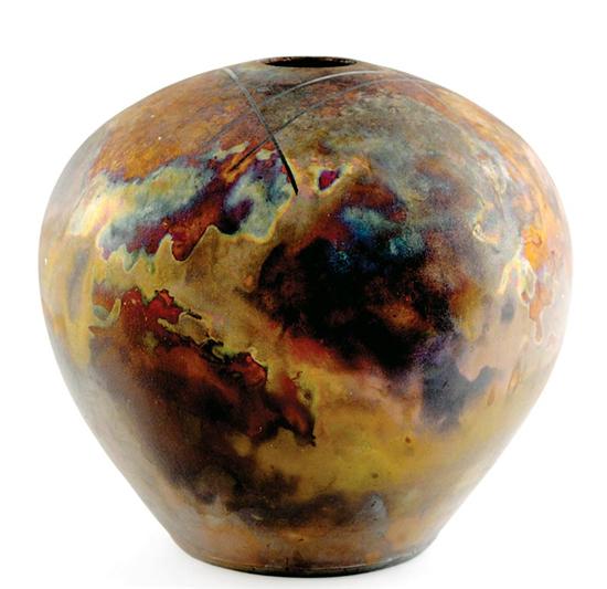 Appraisal: Kentucky art pottery vase Westmeier circa inverted-pear form with raku-fired