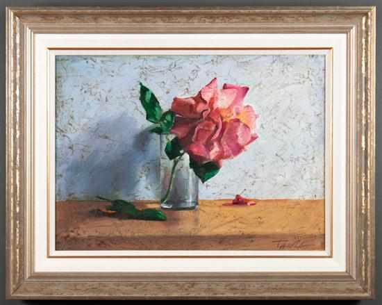 Appraisal: Tania Darashkevich th century ''Flower in Glass'' oil on canvas