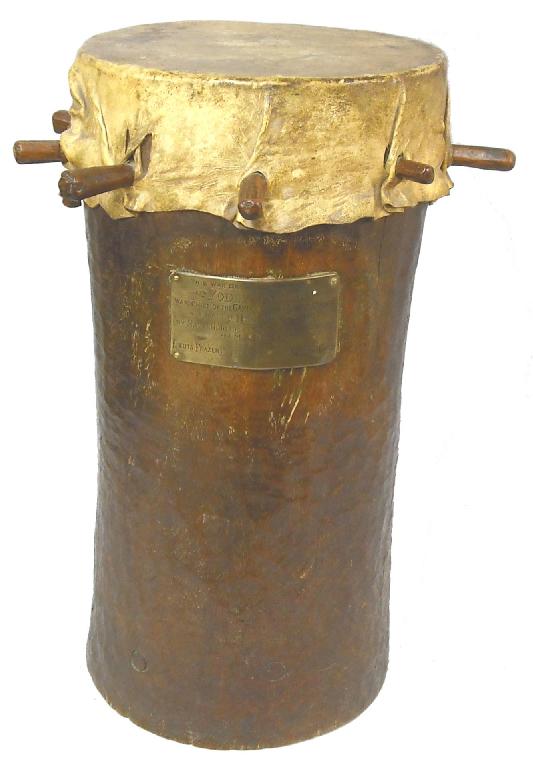 Appraisal: Interesting late th century Gambian tribal log war drum with