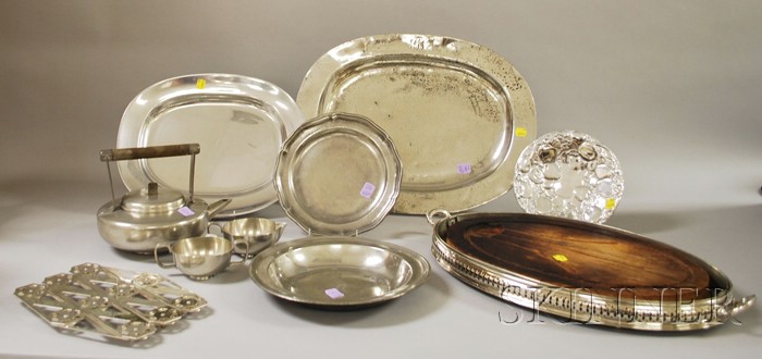 Appraisal: Seven Silver Plated and Pewter Items including a James Sytles