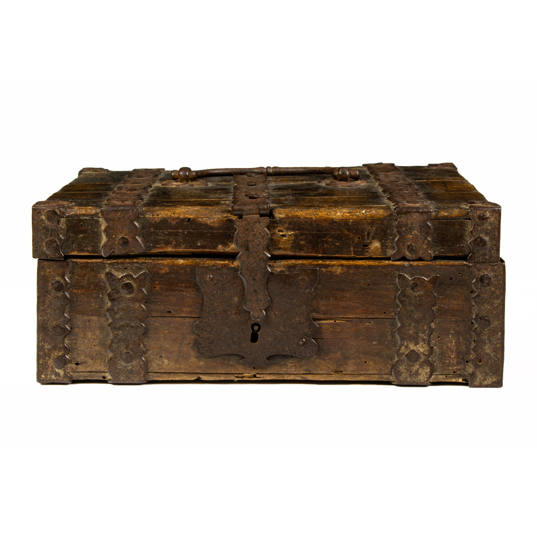 Appraisal: A Continental iron bound wood box likely th century h