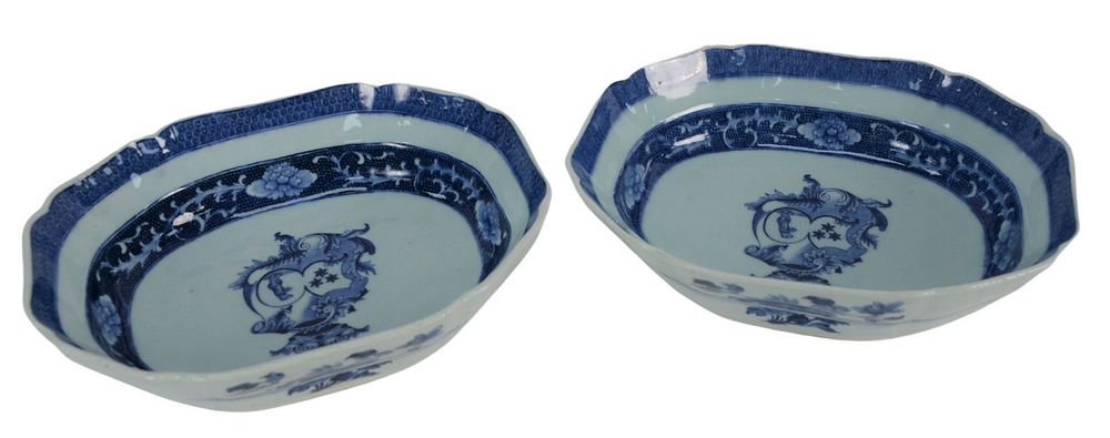 Appraisal: Pair of Chinese Export Porcelain Serving Bowls having center family