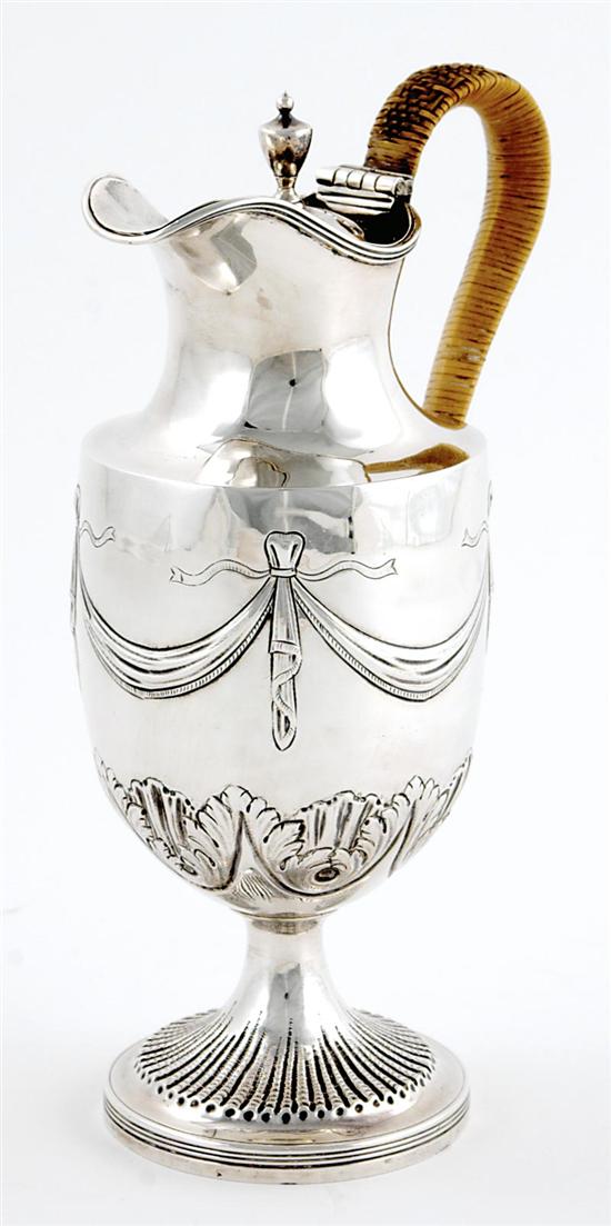 Appraisal: Georgian sterling milk jug Robert Hennell London dated finial on