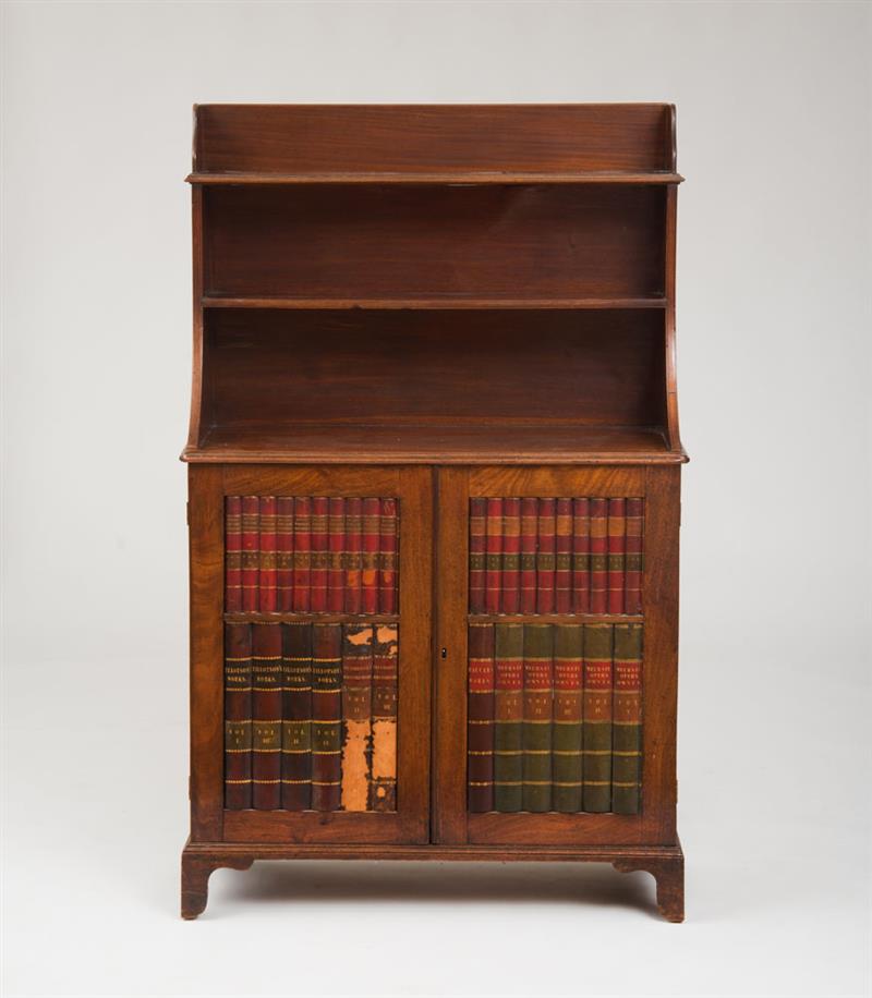 Appraisal: EARLY VICTORIAN MAHOGANY BOOKCASE The superstructure fitted with two shelves