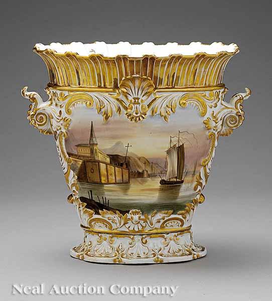 Appraisal: A Paris Porcelain Polychrome and Gilt-Decorated Vase first half th