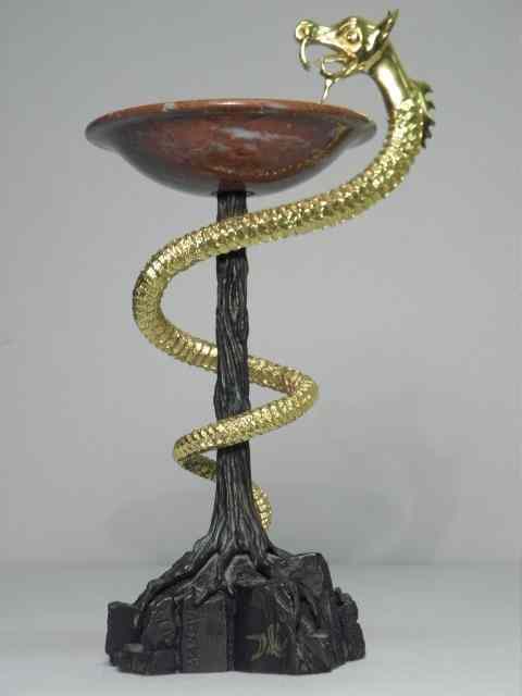 Appraisal: Salvador Dali bronze K gold-plated sterling silver sculpture with red