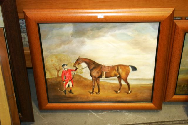 Appraisal: Three provincial paintings of horses