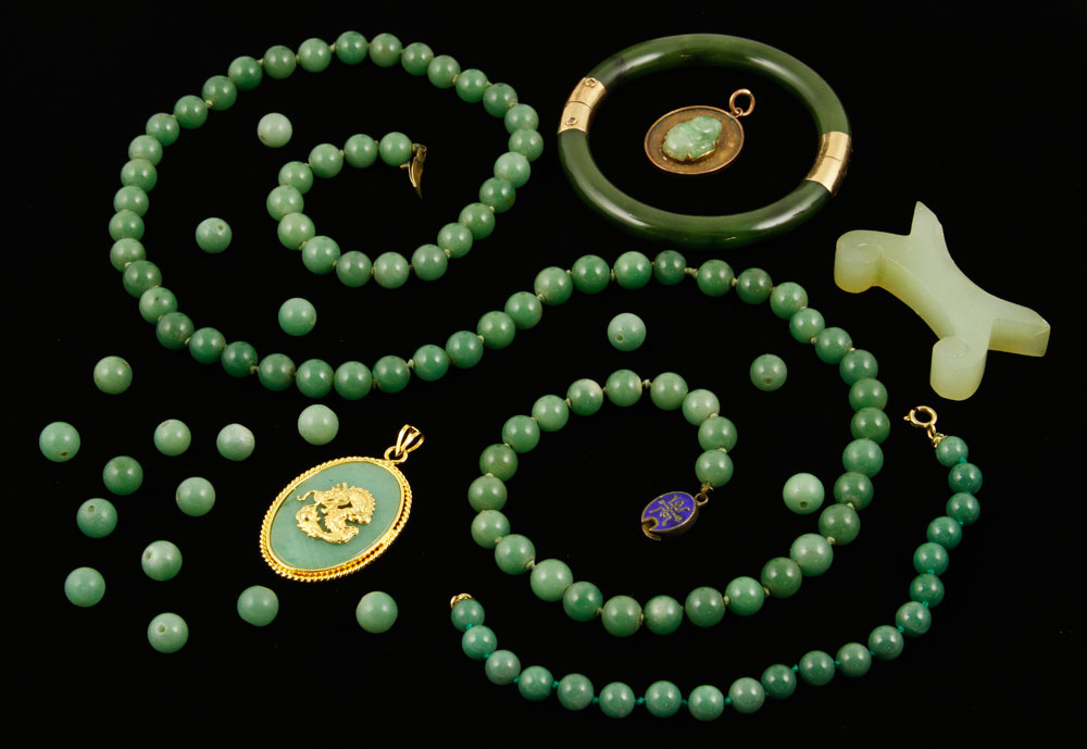 Appraisal: - Misc Jade Jewelry Lot Miscellaneous lot of jade jewelry