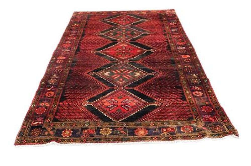 Appraisal: RUG Vintage Persian Hamadan runner ' x ' hand-knotted wool