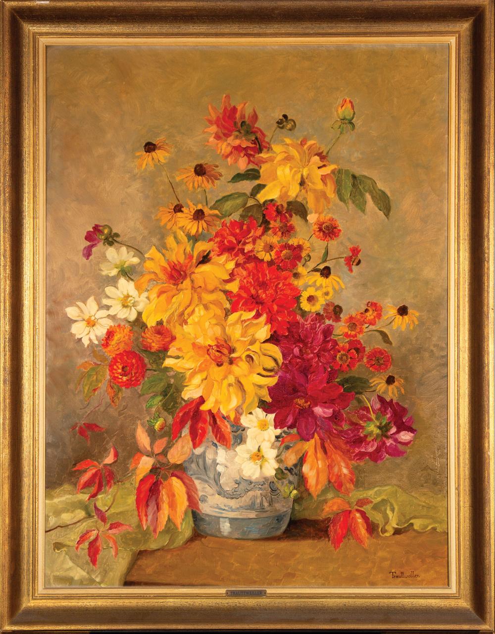 Appraisal: Stefanie Trautweiller Austrian - Still Life of Flowers oil on