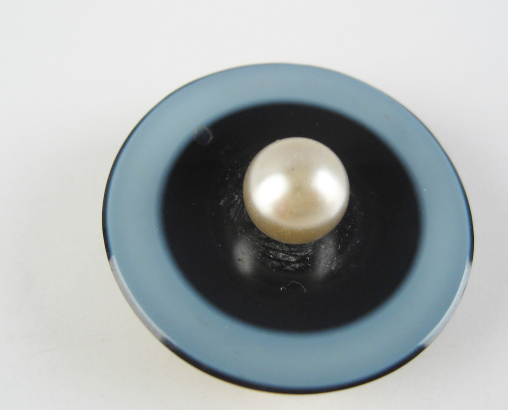 Appraisal: An Onyx Pearl and Gold Brooch Watch Holder a cased