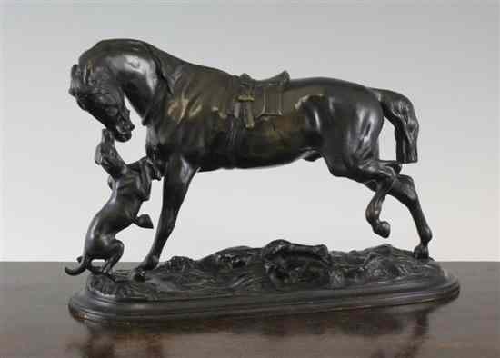 Appraisal: An early th century French bronze group of a horse