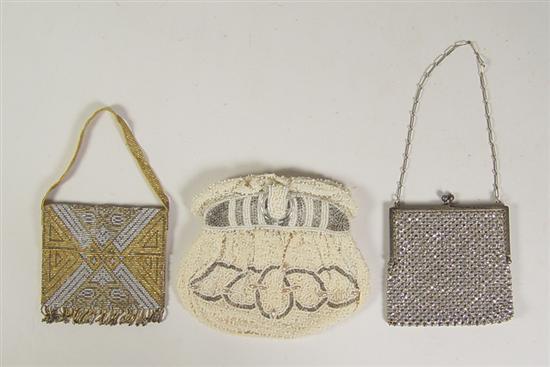 Appraisal: Three Evening Bags Early th Century One with rhinestones one