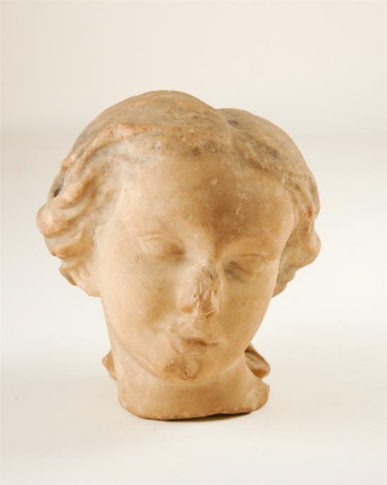 Appraisal: Artist Unknown Head of Young Girl Cast stone sculpture probably