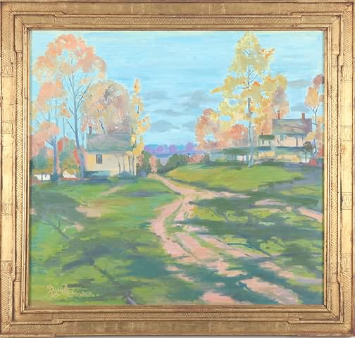 Appraisal: Hillside Hilltown PA oil on canvas x SLL Barrett '