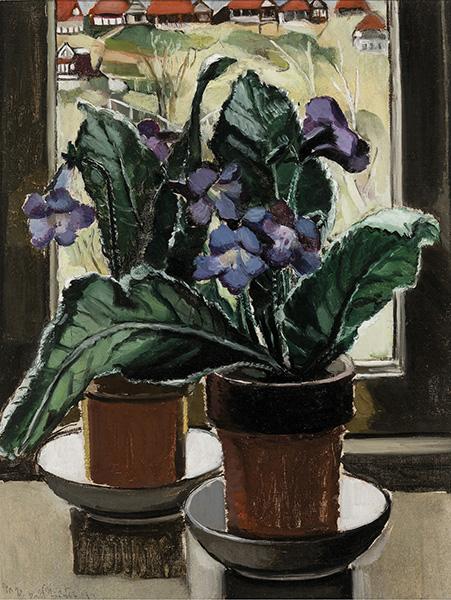 Appraisal: MARGARET ROSE PRESTON - Gloxinia oil on canvas signed and