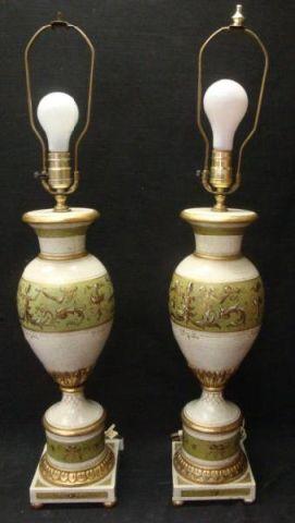 Appraisal: Pair of Decorative Urn Form Lamps From a Larchmont home