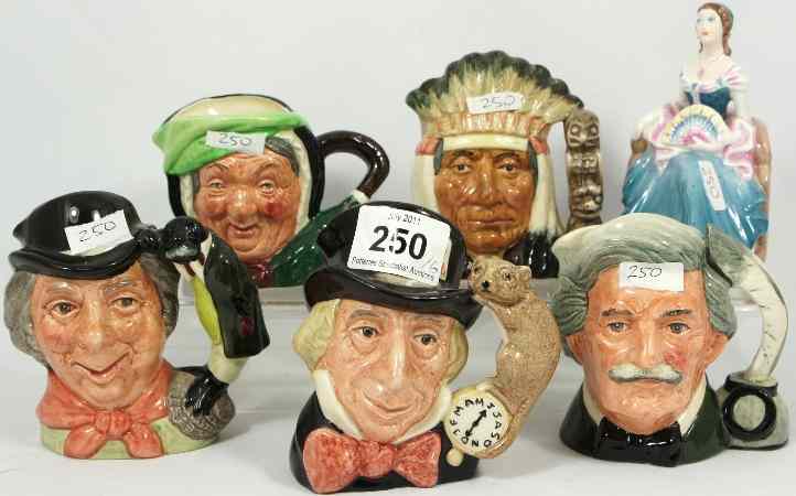 Appraisal: Royal Doulton Small Character Jugs Sairey Gamp Mark Twain North