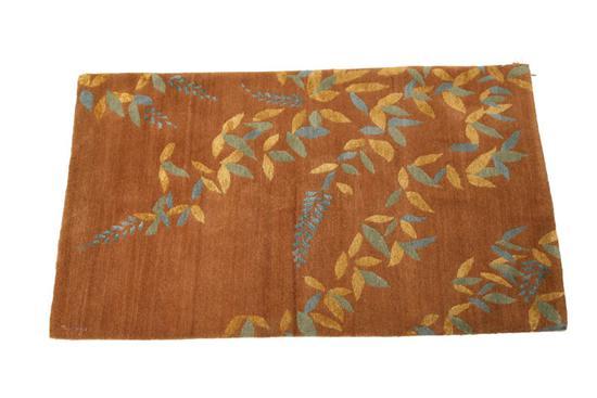 Appraisal: FLORAL CASCADE Nepal th century Tan ground ' x '