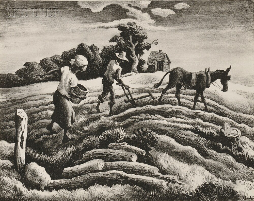 Appraisal: Thomas Hart Benton American - Planting alternatively titled Spring Plowing