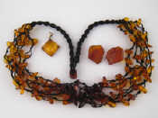 Appraisal: A mixed lot of amber jewellery comprising necklace earrings and