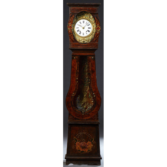 Appraisal: French Provincial Floral Faux Bois Carved Pine Tallcase Clock th