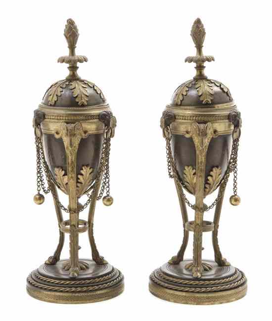 Appraisal: A Pair of Louis XVI Style Parcel Gilt and Patinated