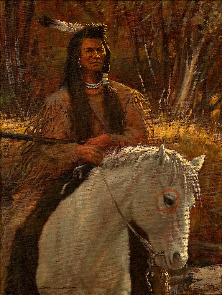 Appraisal: Dan Bodelson Indian Hunter DAN BODELSON b Indian Hunter oil