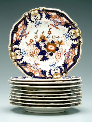 Appraisal: Ten Crown Derby style plates decorated in the Imari palette