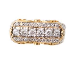 Appraisal: Ladies Fancy k Gold Diamond Ring Ladies modern cast k