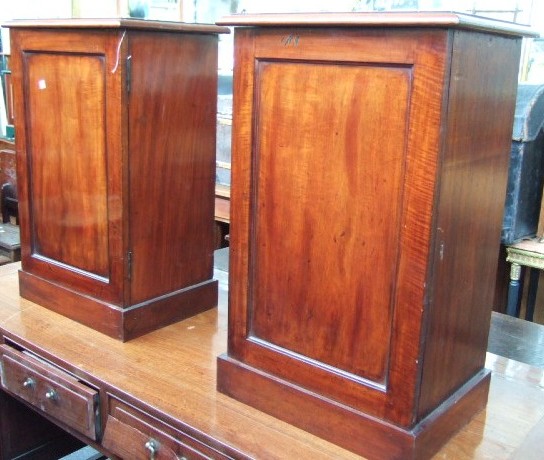 Appraisal: A pair of th century and later mahogany bedside cabinets