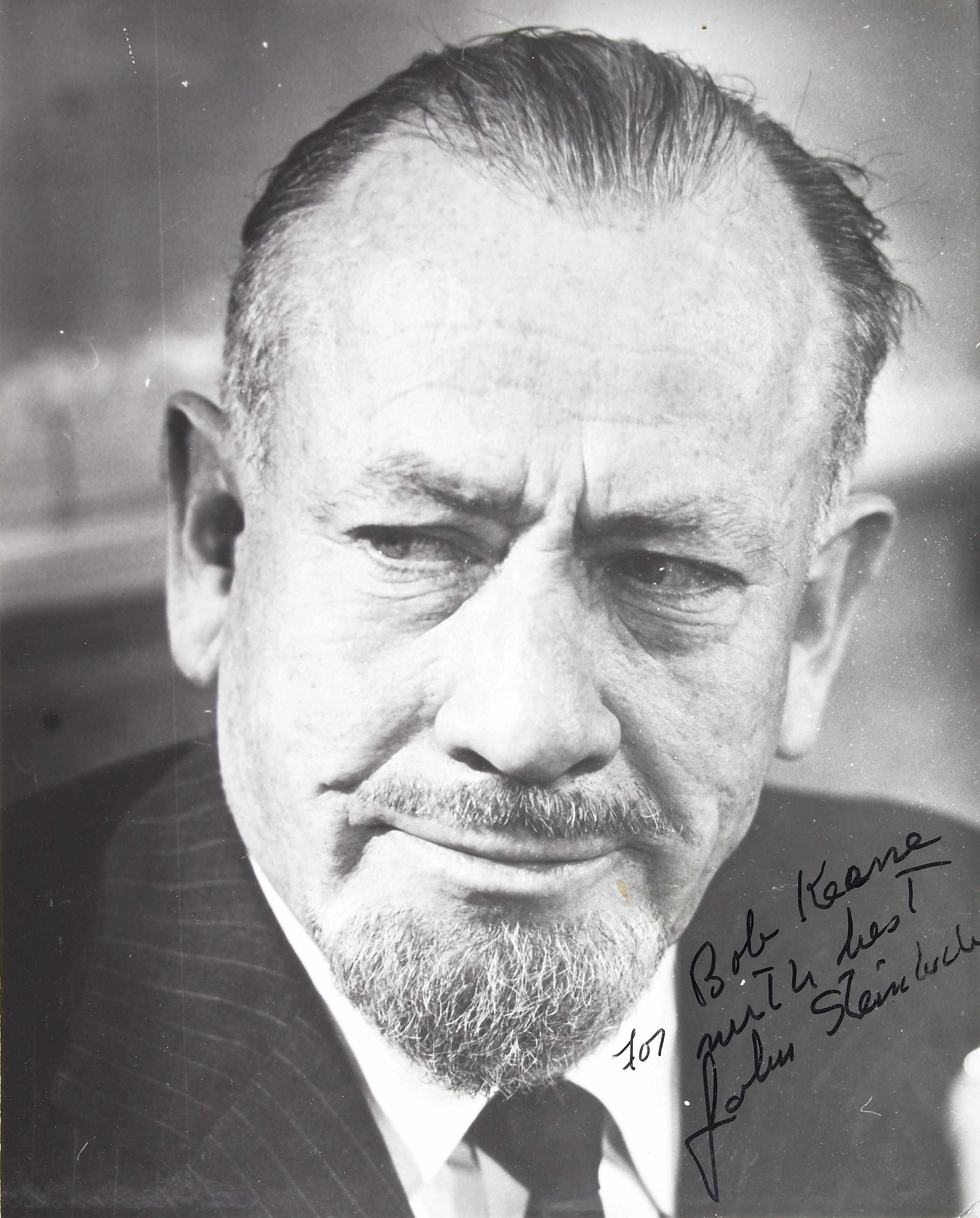 Appraisal: STEINBECK JOHN Photograph Signed ''John Steinbeck'' and Inscribed x inch