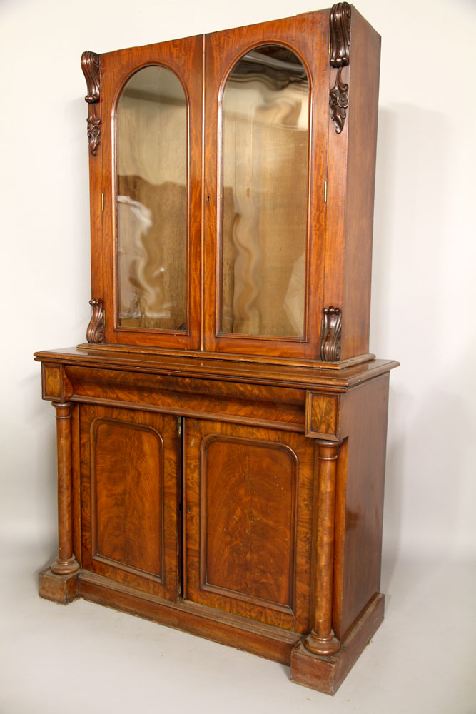 Appraisal: - Victorian Mahogany Library Bookcase Victorian mahogany and figured mahogany