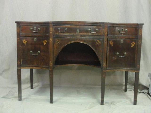 Appraisal: American Mahogany and Inlaid Sideboard From a Mamaroneck home Dimensions