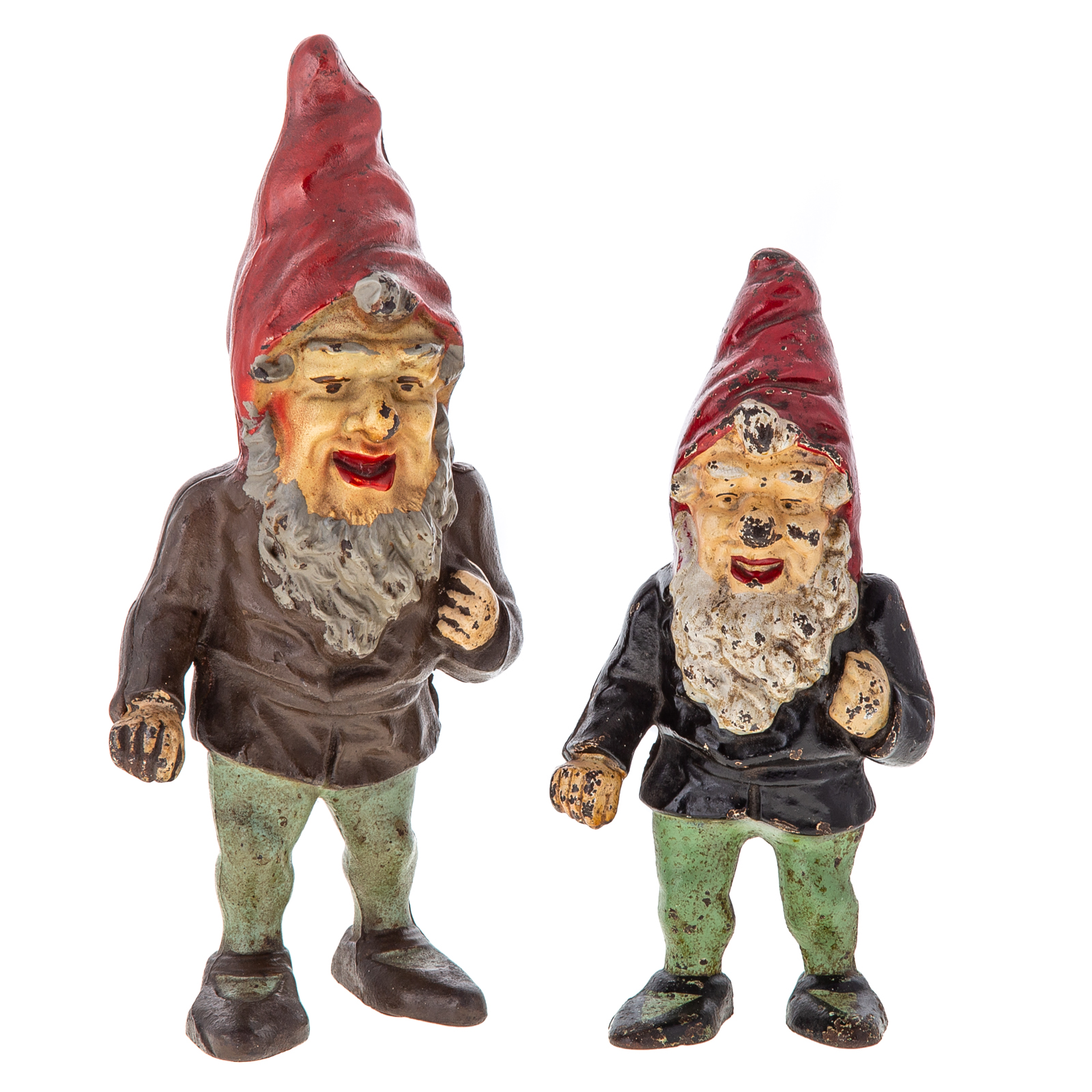 Appraisal: TWO HUBLEY CAST IRON GNOME DOORSTOPS First quarter- th century