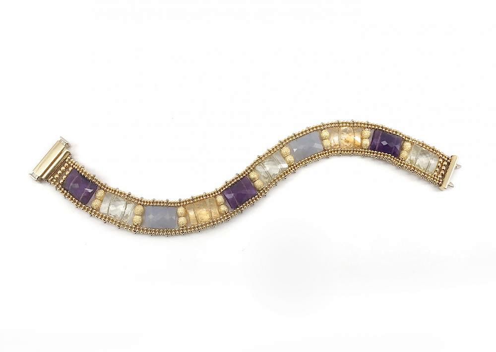 Appraisal: Mario Garfarino Sun Day k gold gemstone bracelet Mario Garfarino